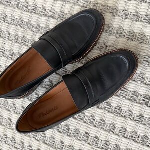 Madewell Black Leather Slip-On Loafers